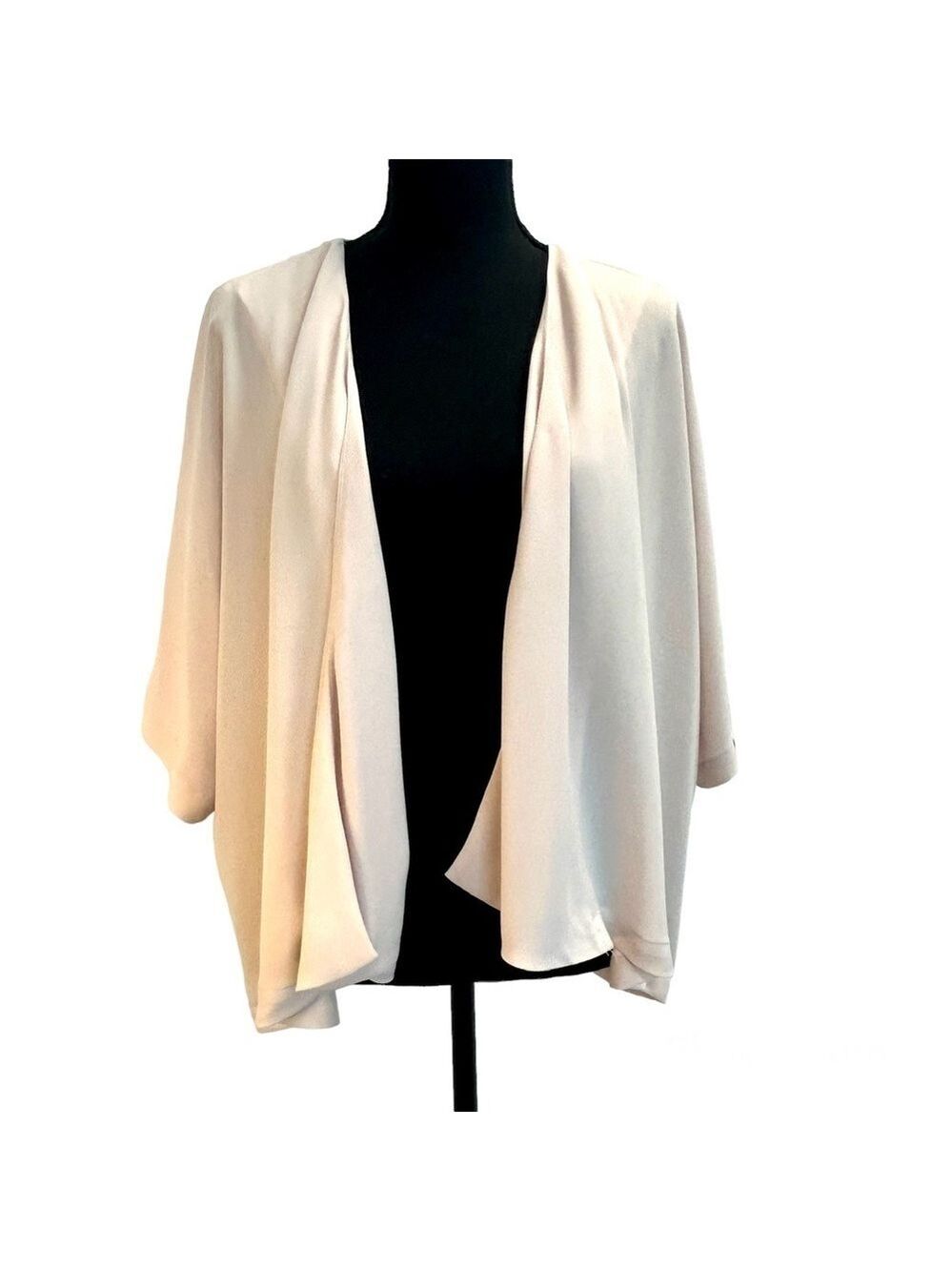 FOREVER 21 nude blush pink open cardigan blouse Sz S
